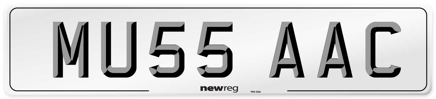 MU55 AAC Number Plate from New Reg